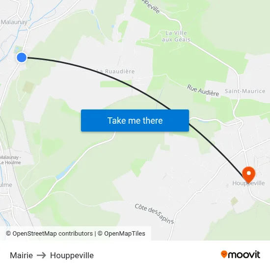 Mairie to Houppeville map