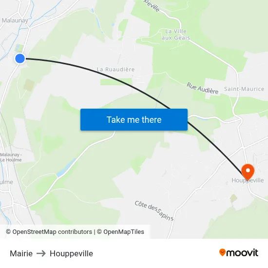 Mairie to Houppeville map