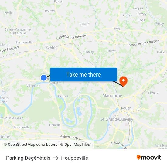 Parking Degénétais to Houppeville map