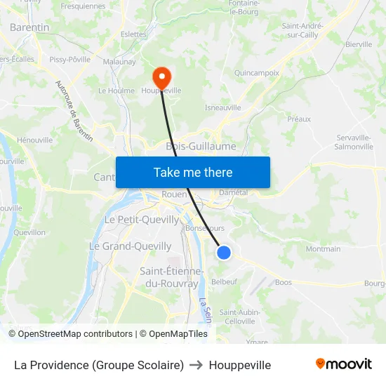 La Providence (Groupe Scolaire) to Houppeville map