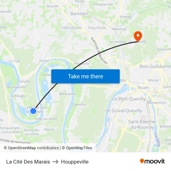 La Cité Des Marais to Houppeville map