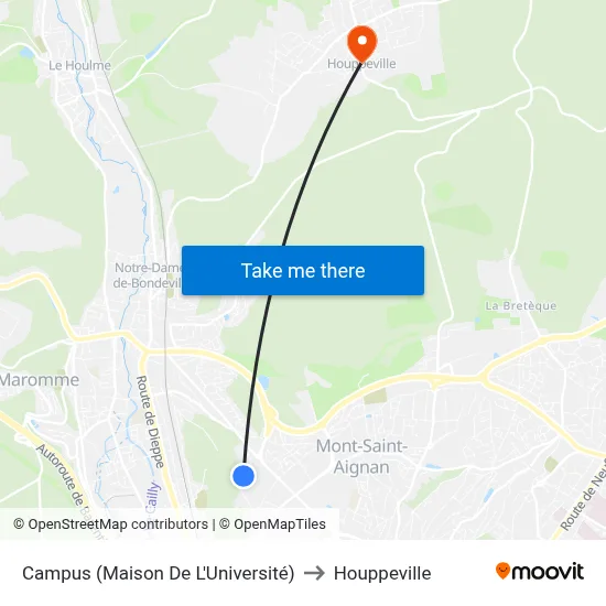Campus (Maison De L'Université) to Houppeville map
