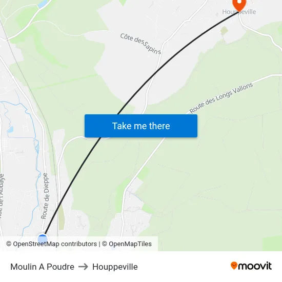 Moulin A Poudre to Houppeville map