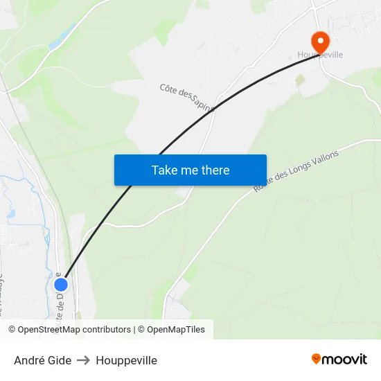 André Gide to Houppeville map