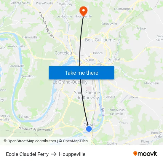 Ecole Claudel Ferry to Houppeville map