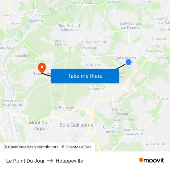 Le Point Du Jour to Houppeville map