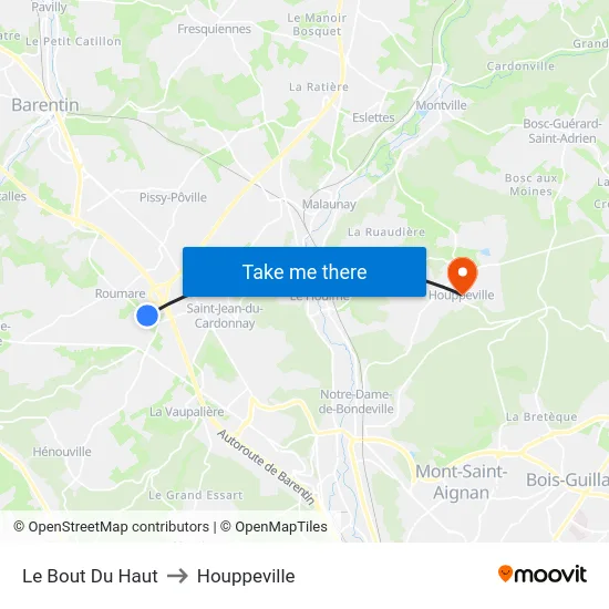 Le Bout Du Haut to Houppeville map