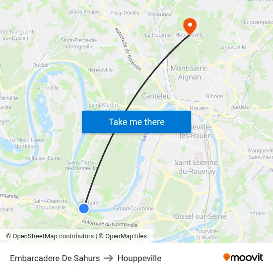 Embarcadere De Sahurs to Houppeville map