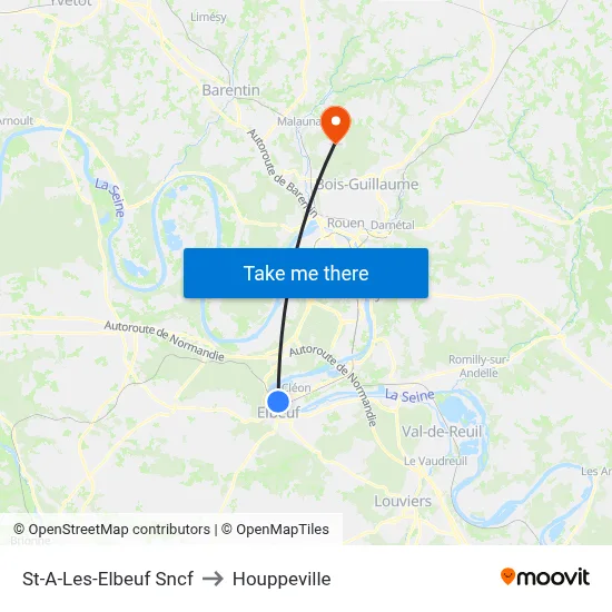 St-A-Les-Elbeuf Sncf to Houppeville map