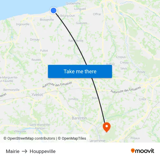 Mairie to Houppeville map