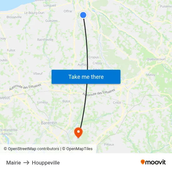 Mairie to Houppeville map