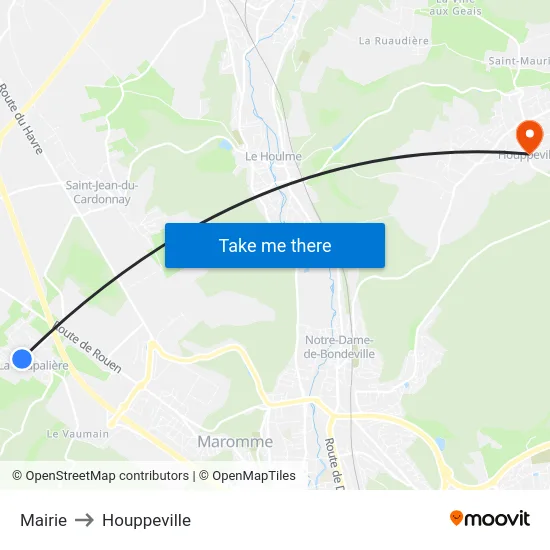 Mairie to Houppeville map