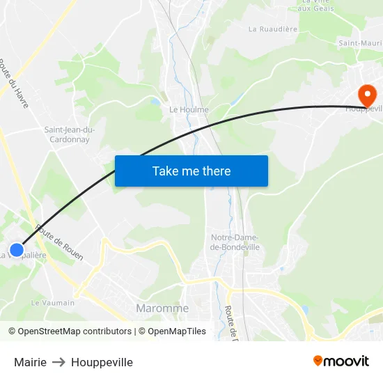 Mairie to Houppeville map
