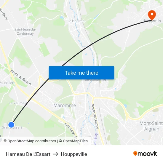 Hameau De L'Essart to Houppeville map