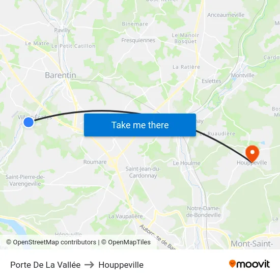 Porte De La Vallée to Houppeville map