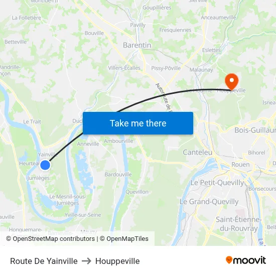 Route De Yainville to Houppeville map