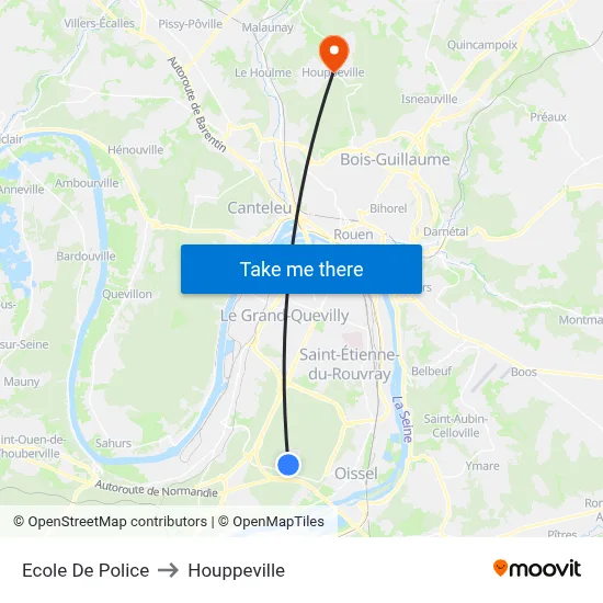Ecole De Police to Houppeville map