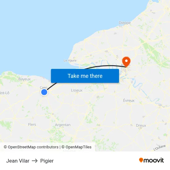 Jean Vilar to Pigier map