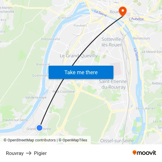 Rouvray to Pigier map