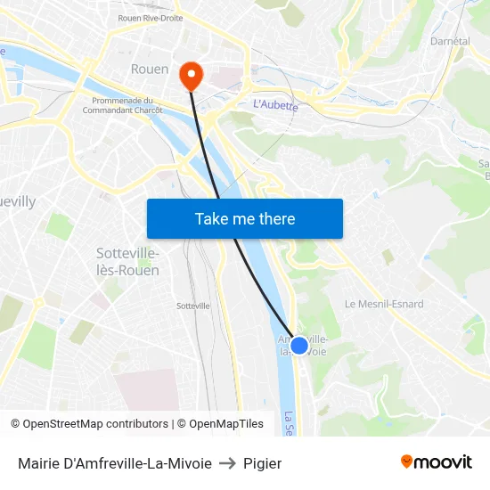 Mairie D'Amfreville-La-Mivoie to Pigier map
