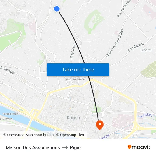 Maison Des Associations to Pigier map