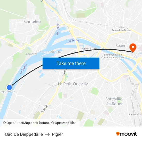 Bac De Dieppedalle to Pigier map