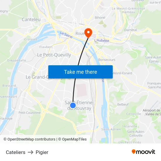 Cateliers to Pigier map