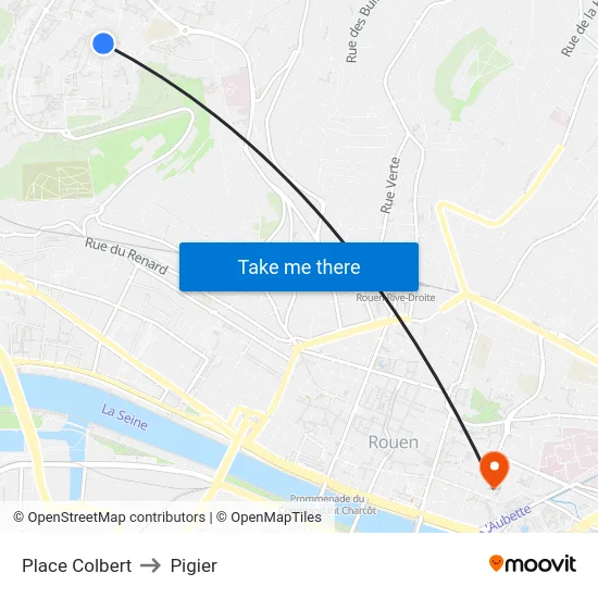 Place Colbert to Pigier map