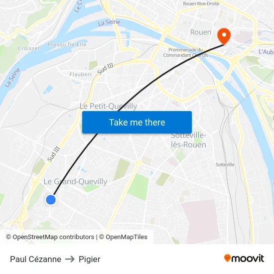 Paul Cézanne to Pigier map