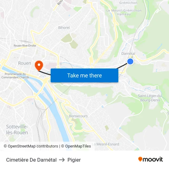 Cimetière De Darnétal to Pigier map