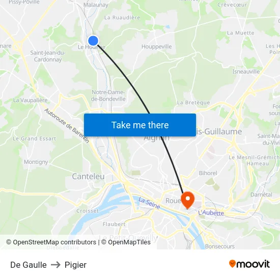 De Gaulle to Pigier map