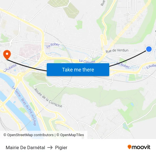 Mairie De Darnétal to Pigier map