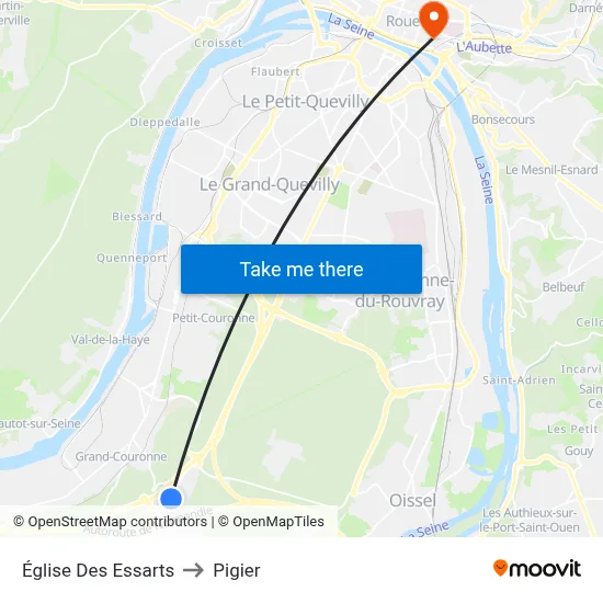 Église Des Essarts to Pigier map