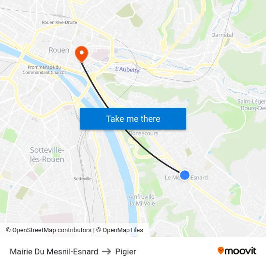 Mairie Du Mesnil-Esnard to Pigier map