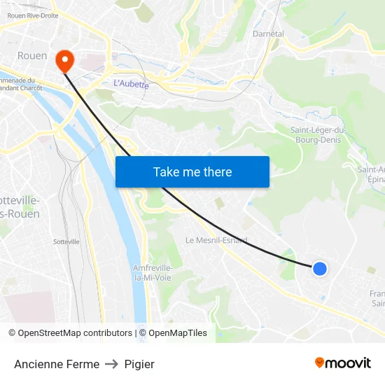 Ancienne Ferme to Pigier map