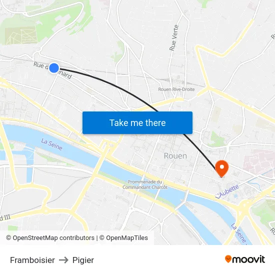 Framboisier to Pigier map