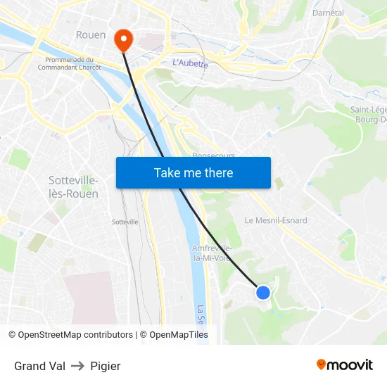 Grand Val to Pigier map