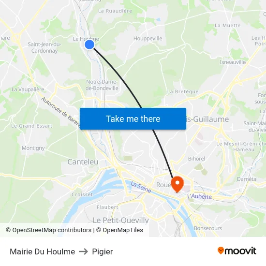 Mairie Du Houlme to Pigier map