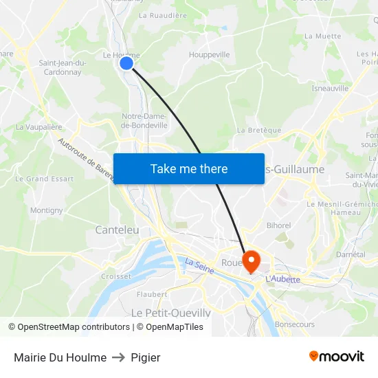 Mairie Du Houlme to Pigier map