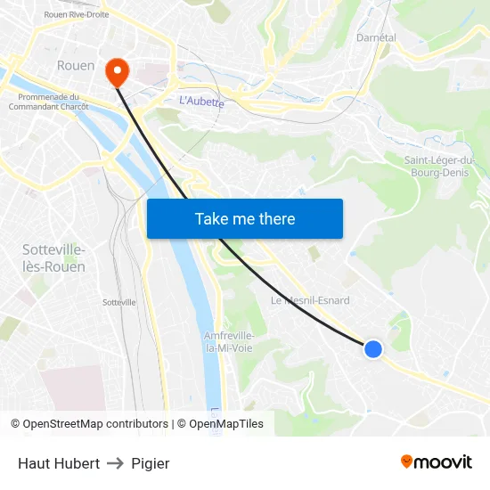 Haut Hubert to Pigier map