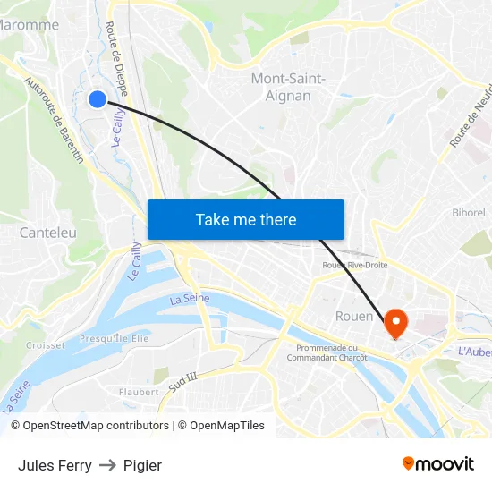 Jules Ferry to Pigier map