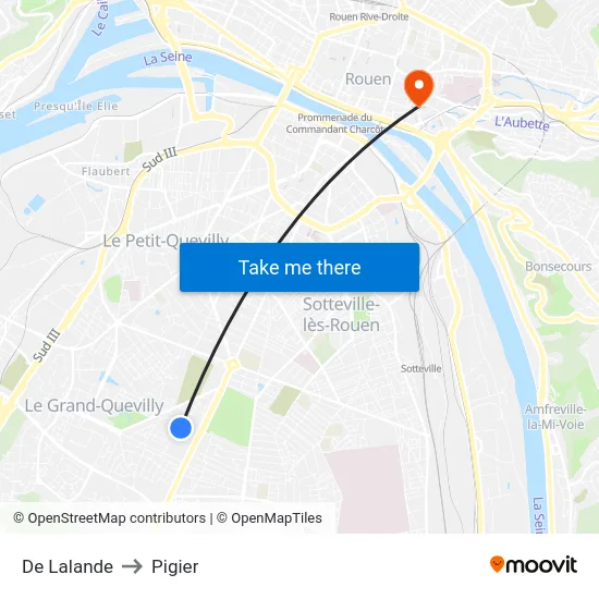 De Lalande to Pigier map