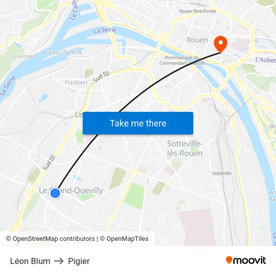Léon Blum to Pigier map