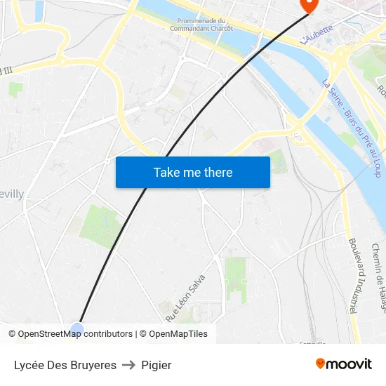 Lycée Des Bruyeres to Pigier map