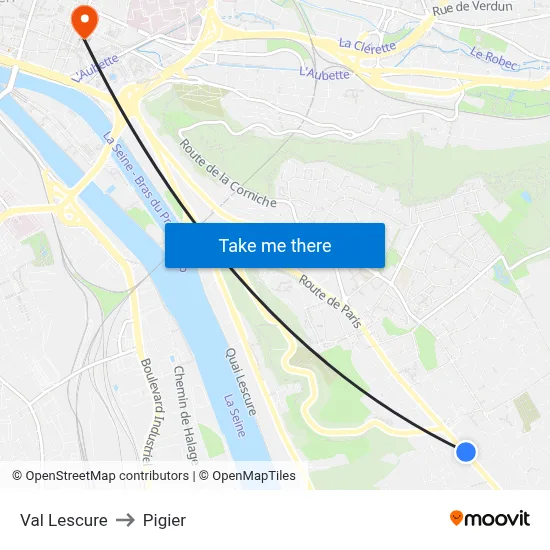 Val Lescure to Pigier map