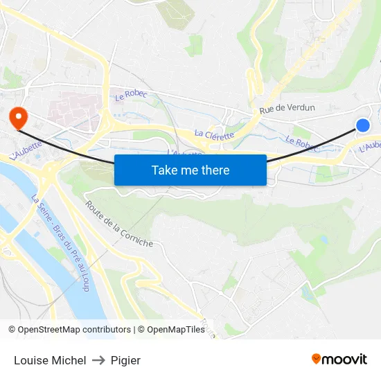 Louise Michel to Pigier map