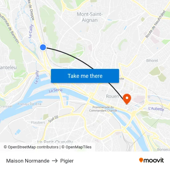 Maison Normande to Pigier map