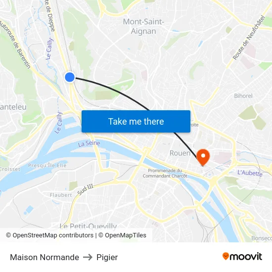 Maison Normande to Pigier map