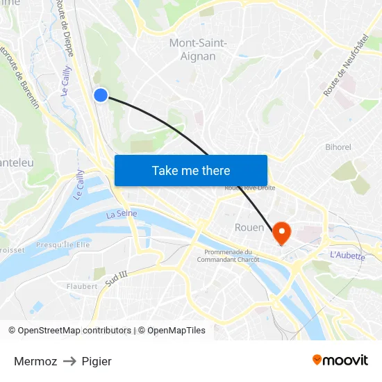 Mermoz to Pigier map