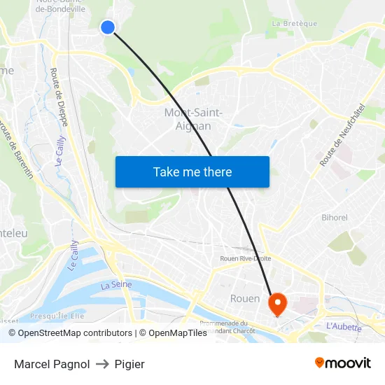 Marcel Pagnol to Pigier map